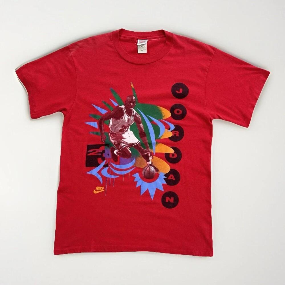 Michael  T-Shirt   Red 90S Chicago Bulls Single Stitch